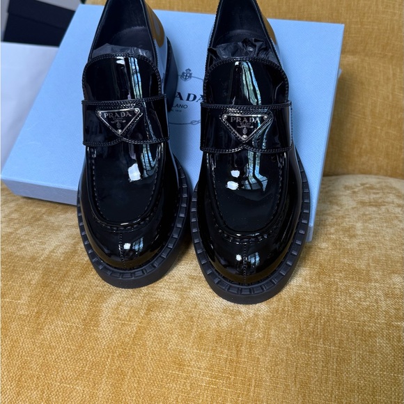 Prada Black Loafers Sleek Slip-Ons - Picture 1 of 6